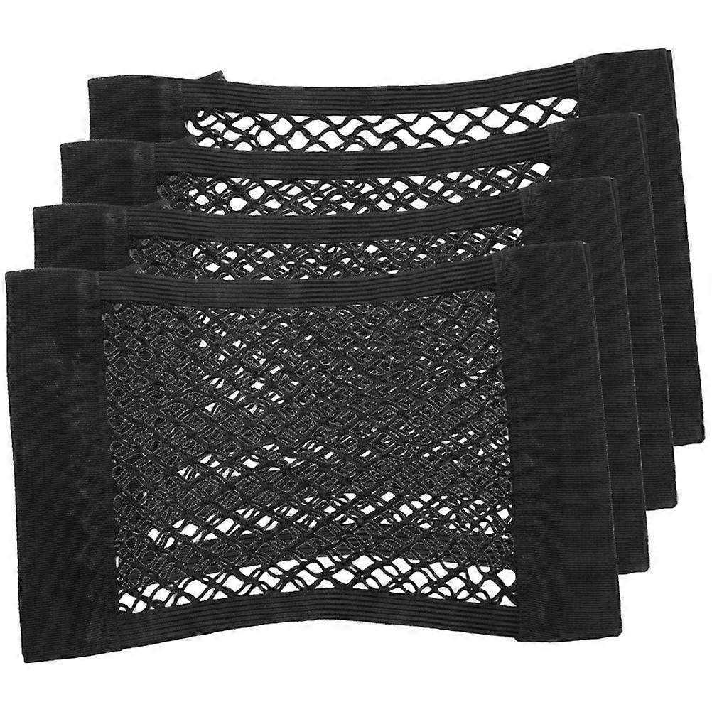 Black Car Cargo Nets for Automotive Rear Storage 12Pcs Double-Layer