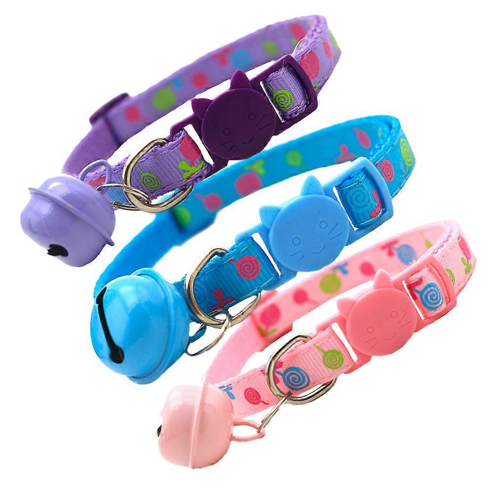 Pet Bowknot Collar Colorful Cat Buckle Collar for Adjustable 3Pcs Pack