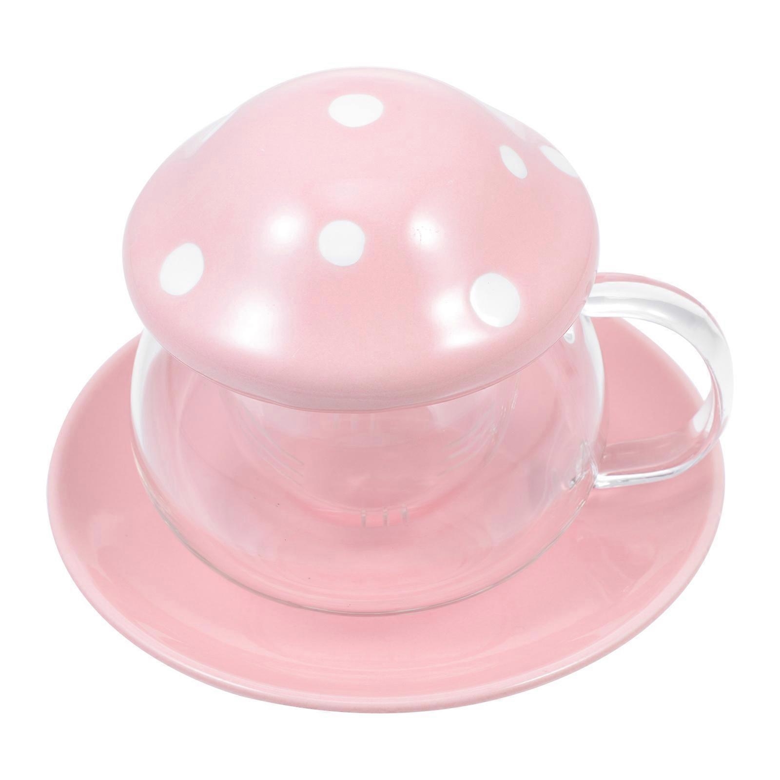 Mushroom Shape Ceramic Tea Cup Stylish Infuser Mug For Study Room Use 1 Set