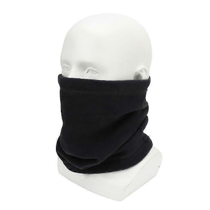 XXU Fleece Face Cover with Adjustable Drawstring Unisex Thermal Neck Gaiter for Winter Skiing Black XU010 XU010