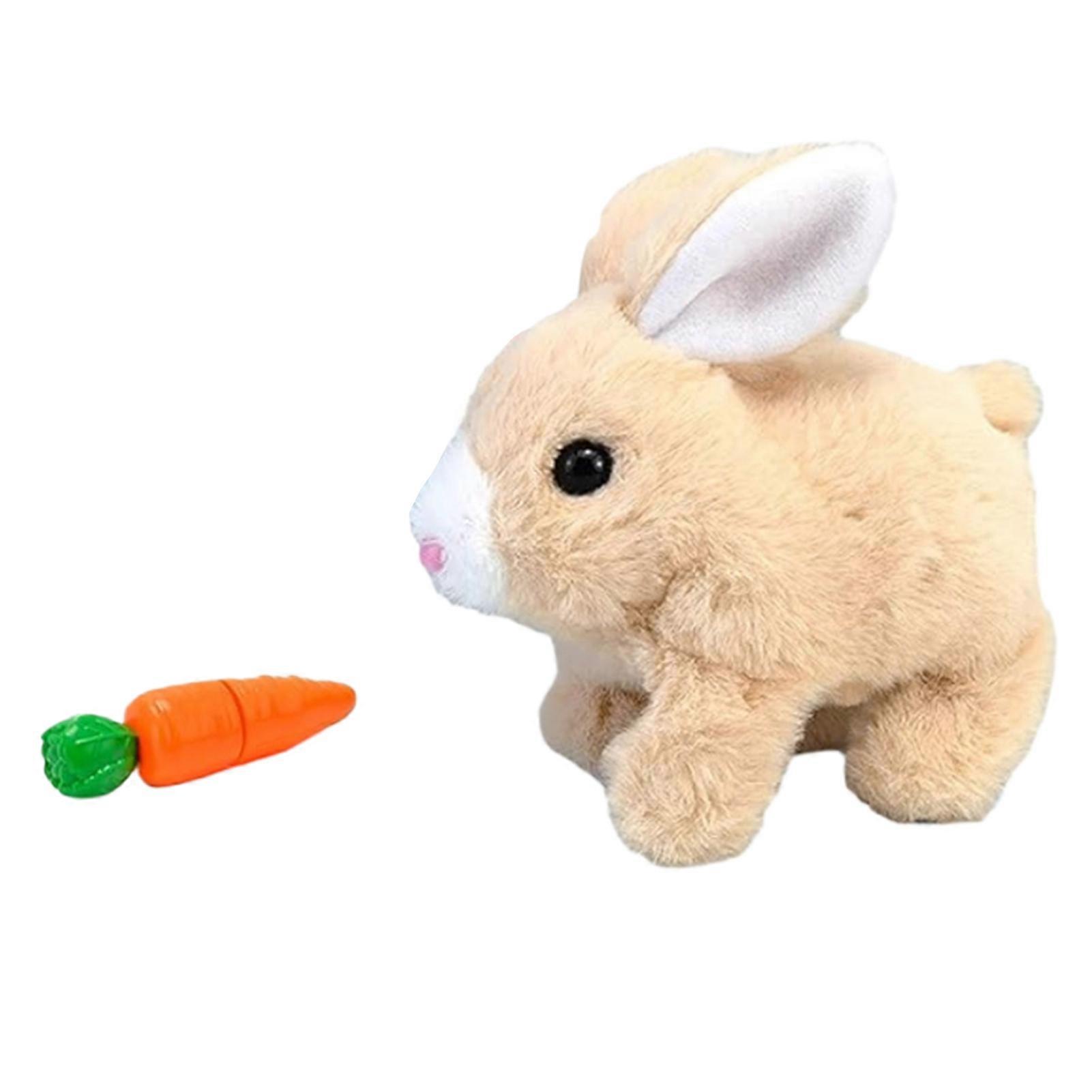 Cute Easter Bunny Toy Battery Operated And Interactive Interactive Toy Plush Talk Soft Yellow PP