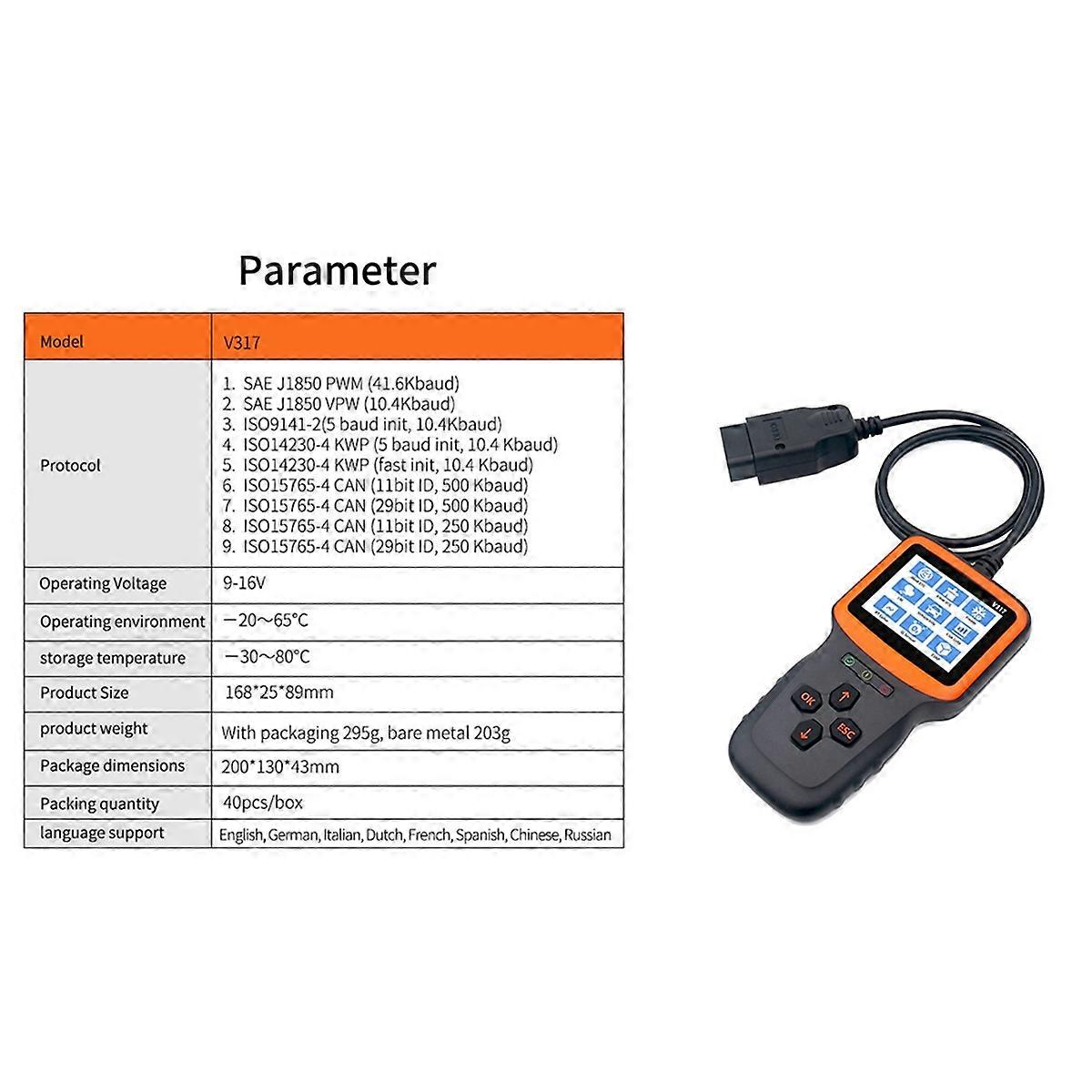 OBD2 Car Diagnostic Instrument V317 Engine Fault Detector