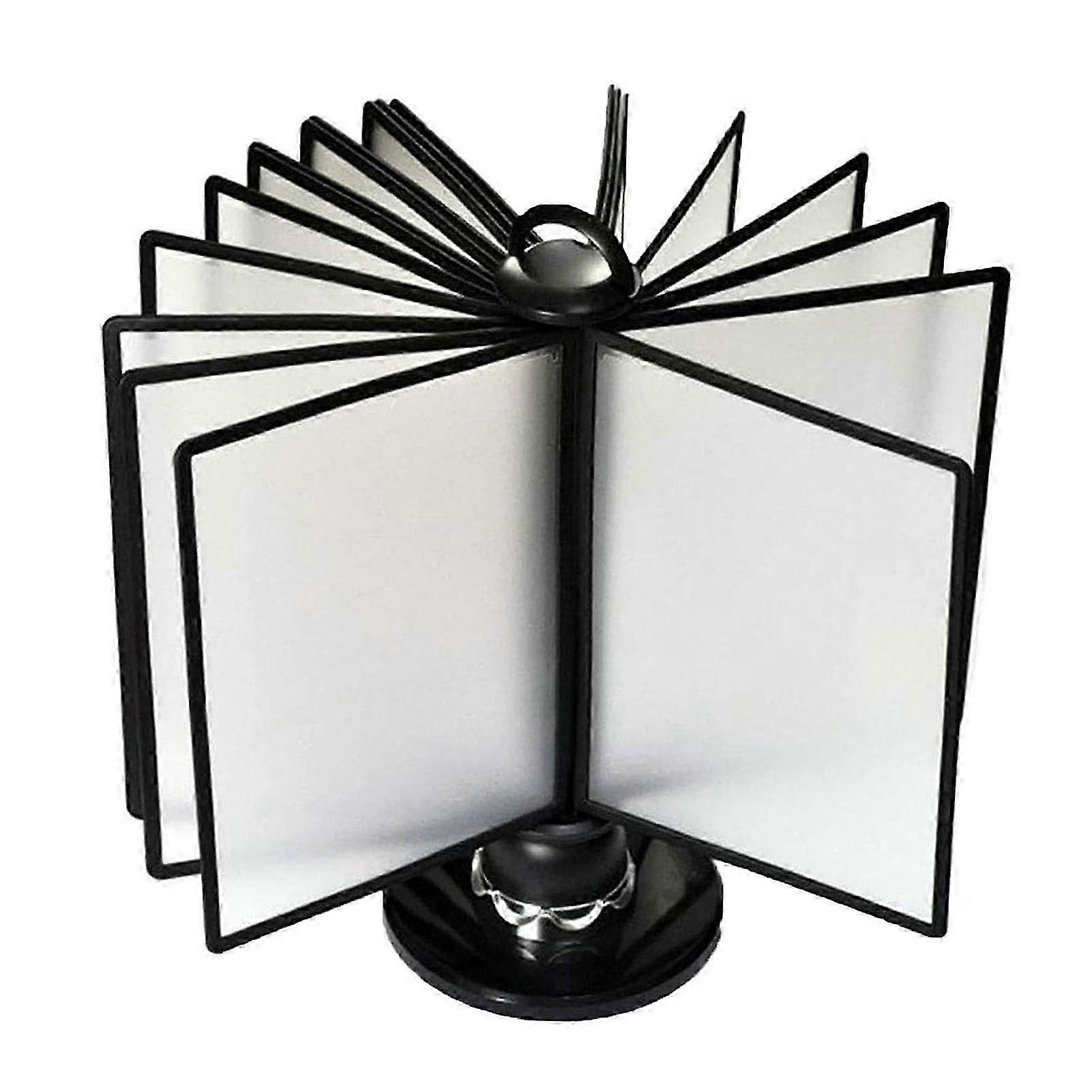 Rotatable Desk Reference Organizer, Desktop Flip Display, 20 DoubleSided Panels, LetterSize, Black Base