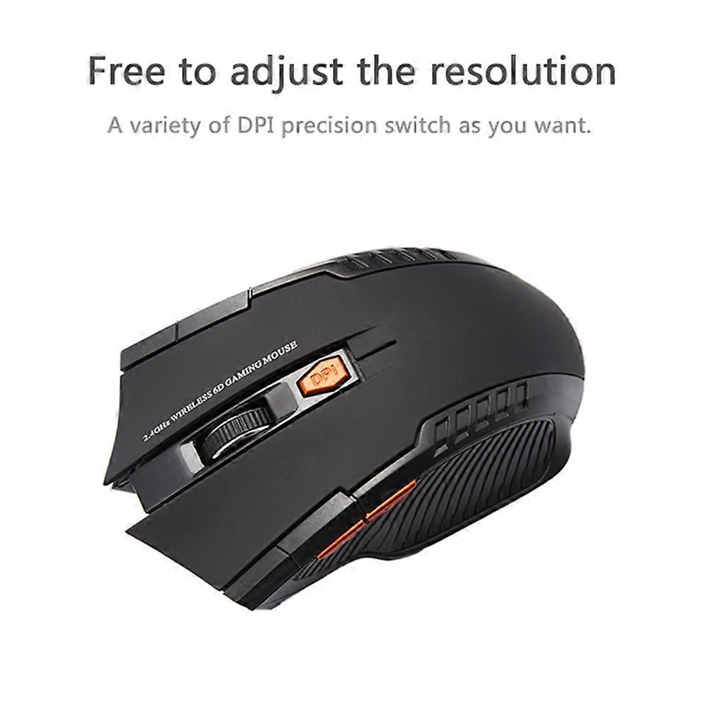 Wireless Gaming Mouse 2.4GHz USB Optical Mouse For Desktop Use Black Ergonomic Design 1Set