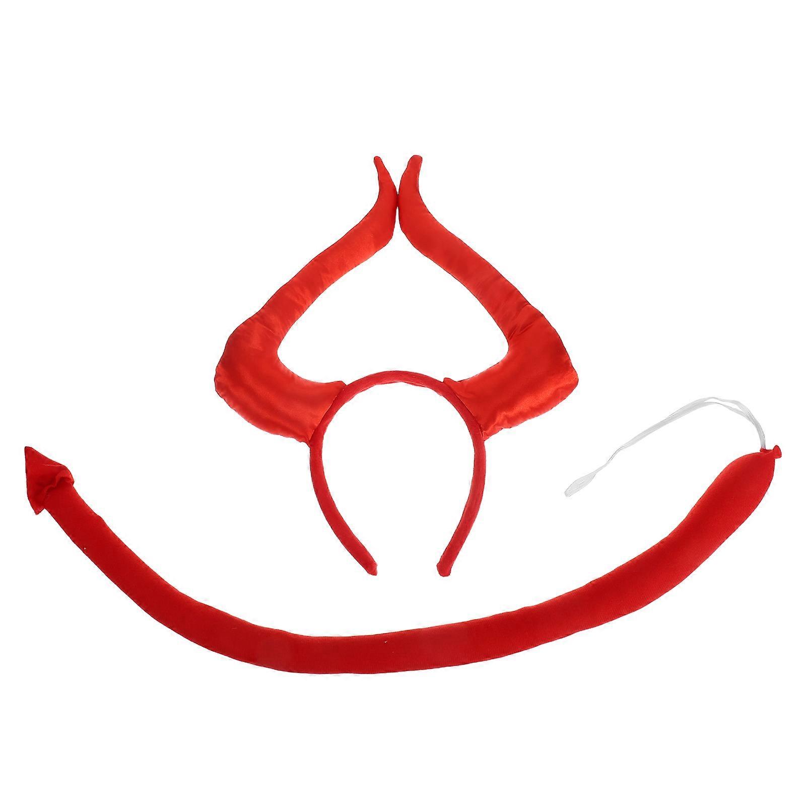 10 Pcs Horn Headband And Tail Cosplay Accessory Designed For Halloween Event Fun For Adults And Kids