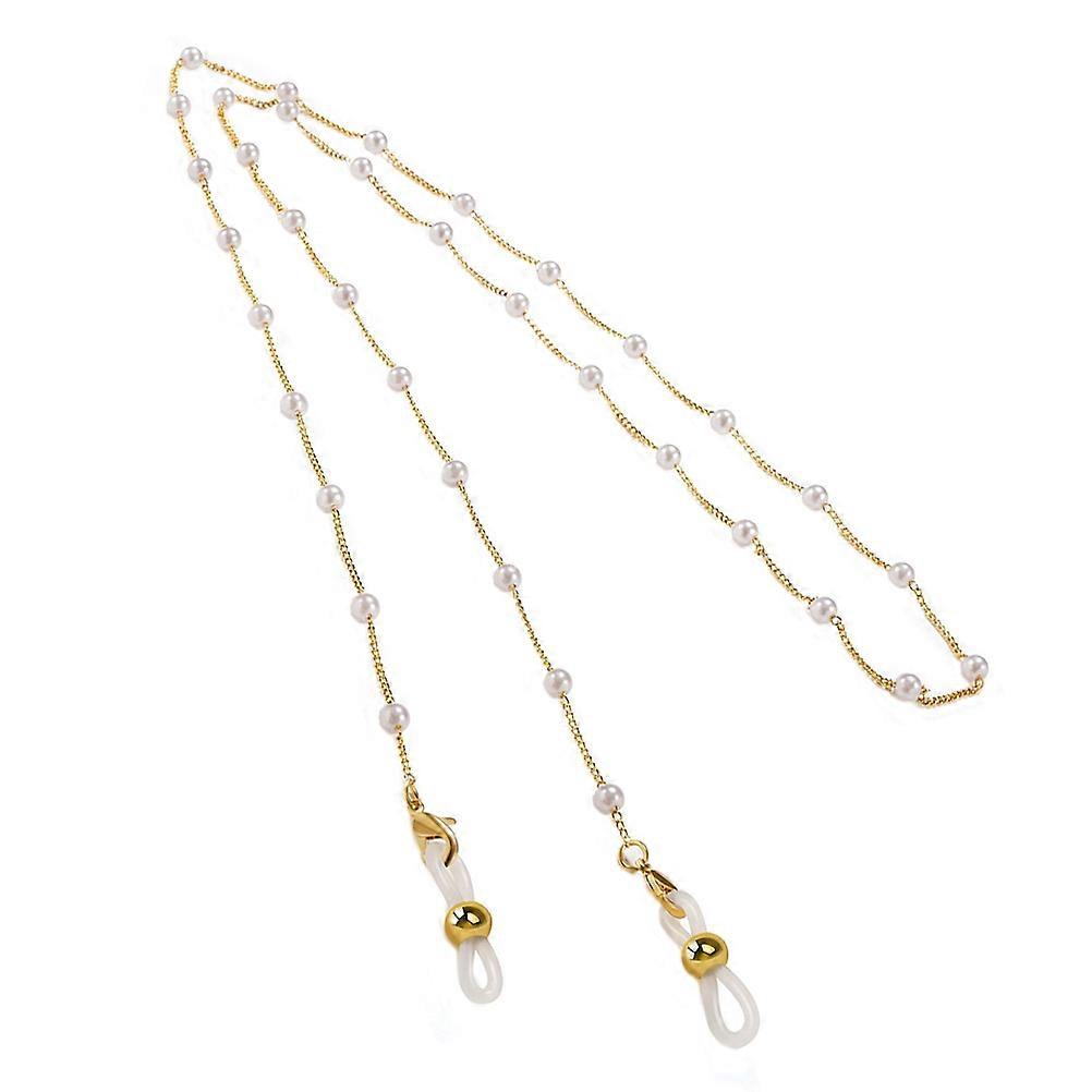 Golden Pearl Eyeglass Chain for Eyeglass Use 2Pcs Anti-Slip Strap