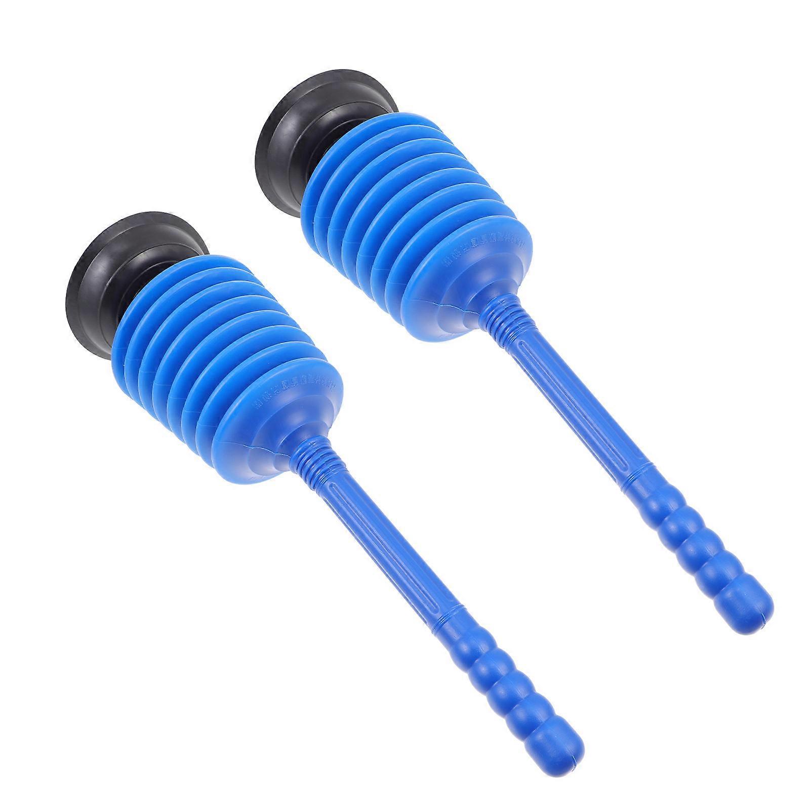 Sink Clog Remover 2Pcs Drain Plunger Cleaning Supplies For Home Use Ergonomic Modern Design Blue Unclog Drains