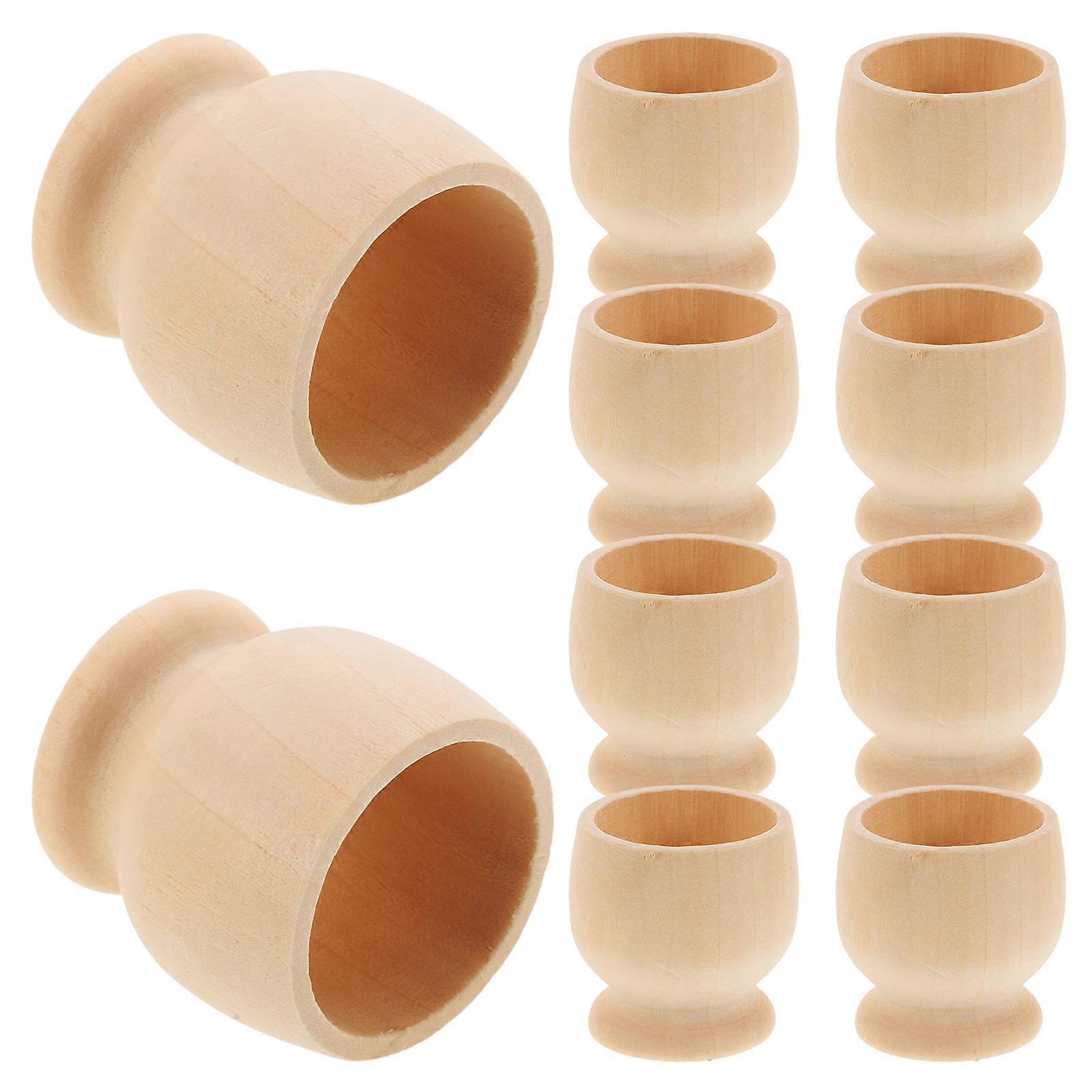 DIY Wooden Easter Egg Holders 40Pcs Cup Shaped Egg Holding Cups