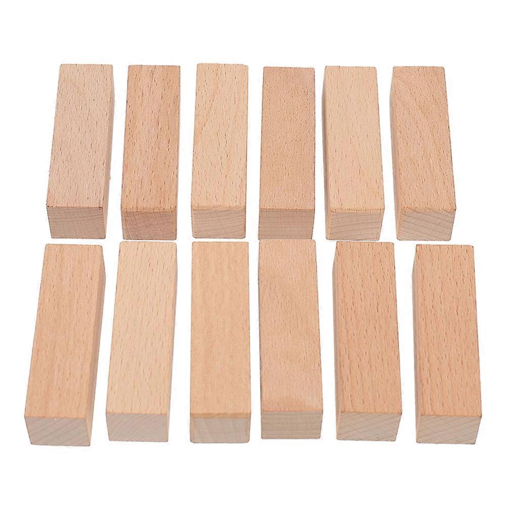 DIY Seal Wooden Blocks for Carving Projects 12Pcs Light Brown Wood Crafting Kit