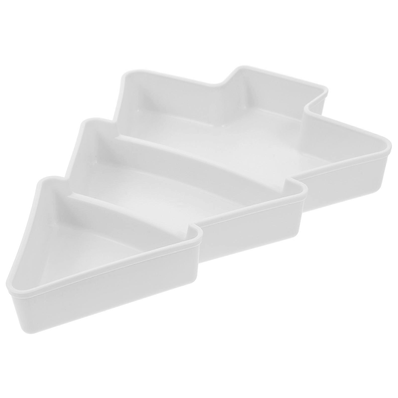 Christmas Tree Shaped Plate for Snacks Serving in White Tray