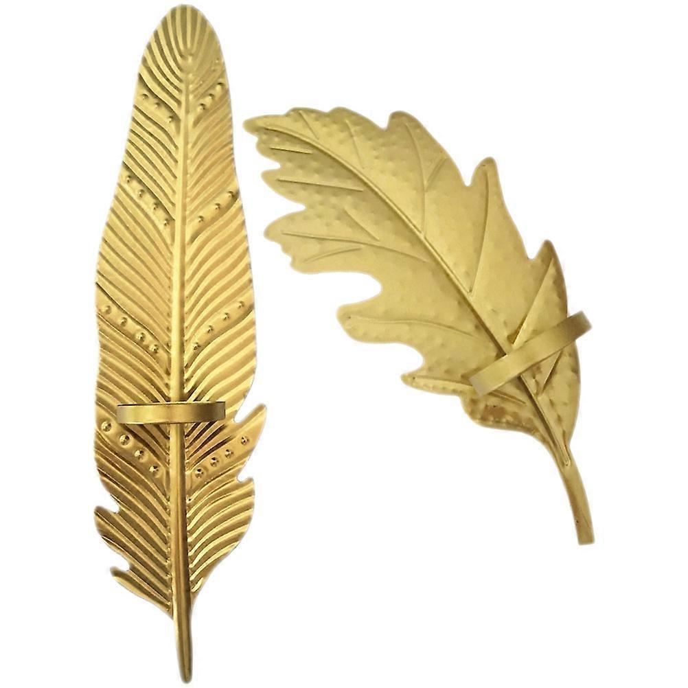 6Pcs Candlestick Leaf Shape Decorative Metal Candle Holder