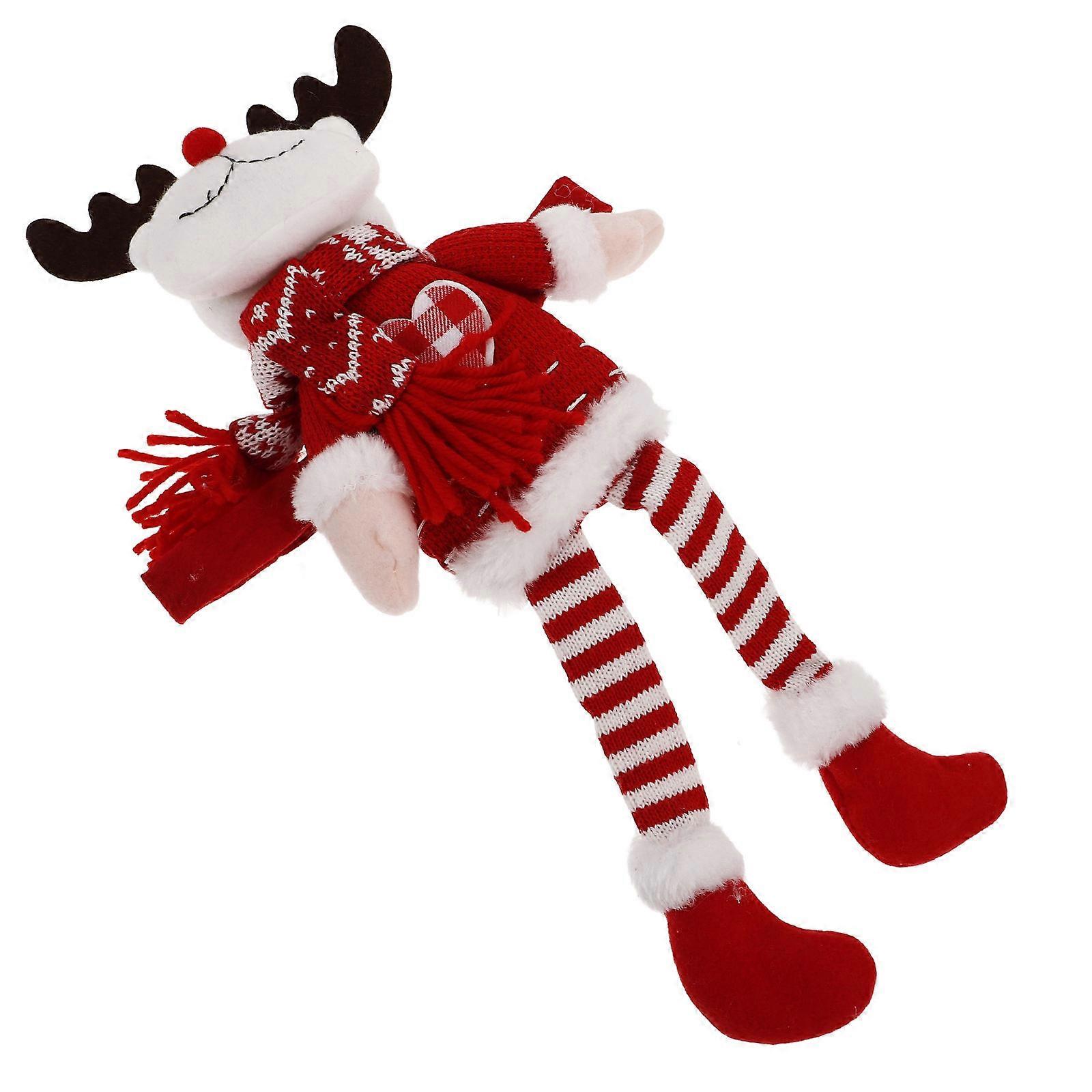 Holiday Themed Window Curtain Fastener 2Pcs Elk Tiebacks For New Year Decorations With Long Legged Doll Design