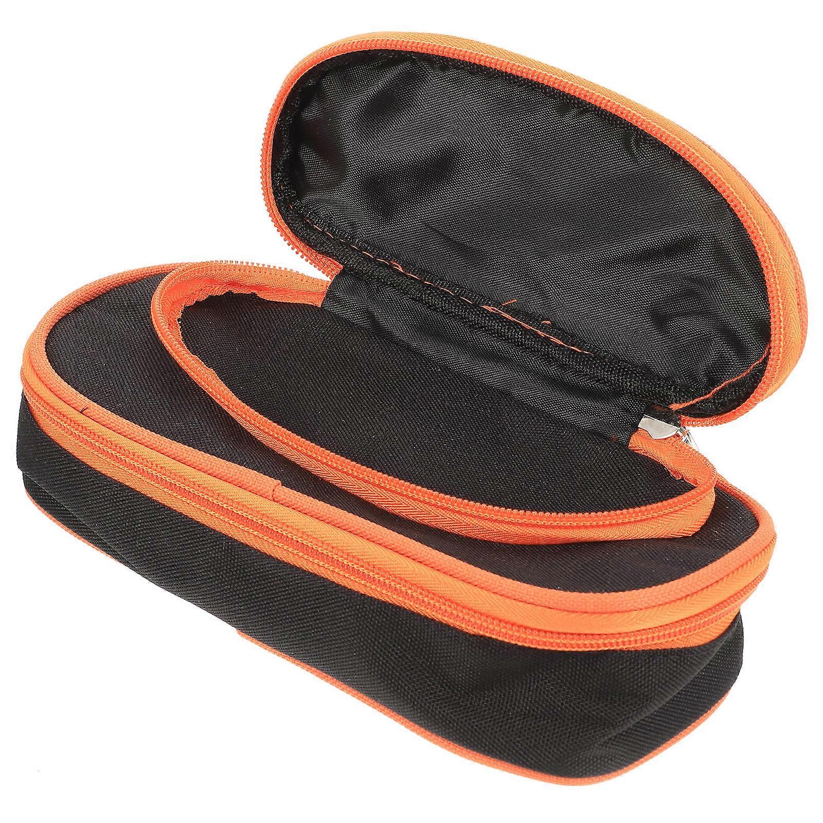 Orange Portable Pencil Bag for Storage Use 3Pcs Multi-Function Pen Pouch