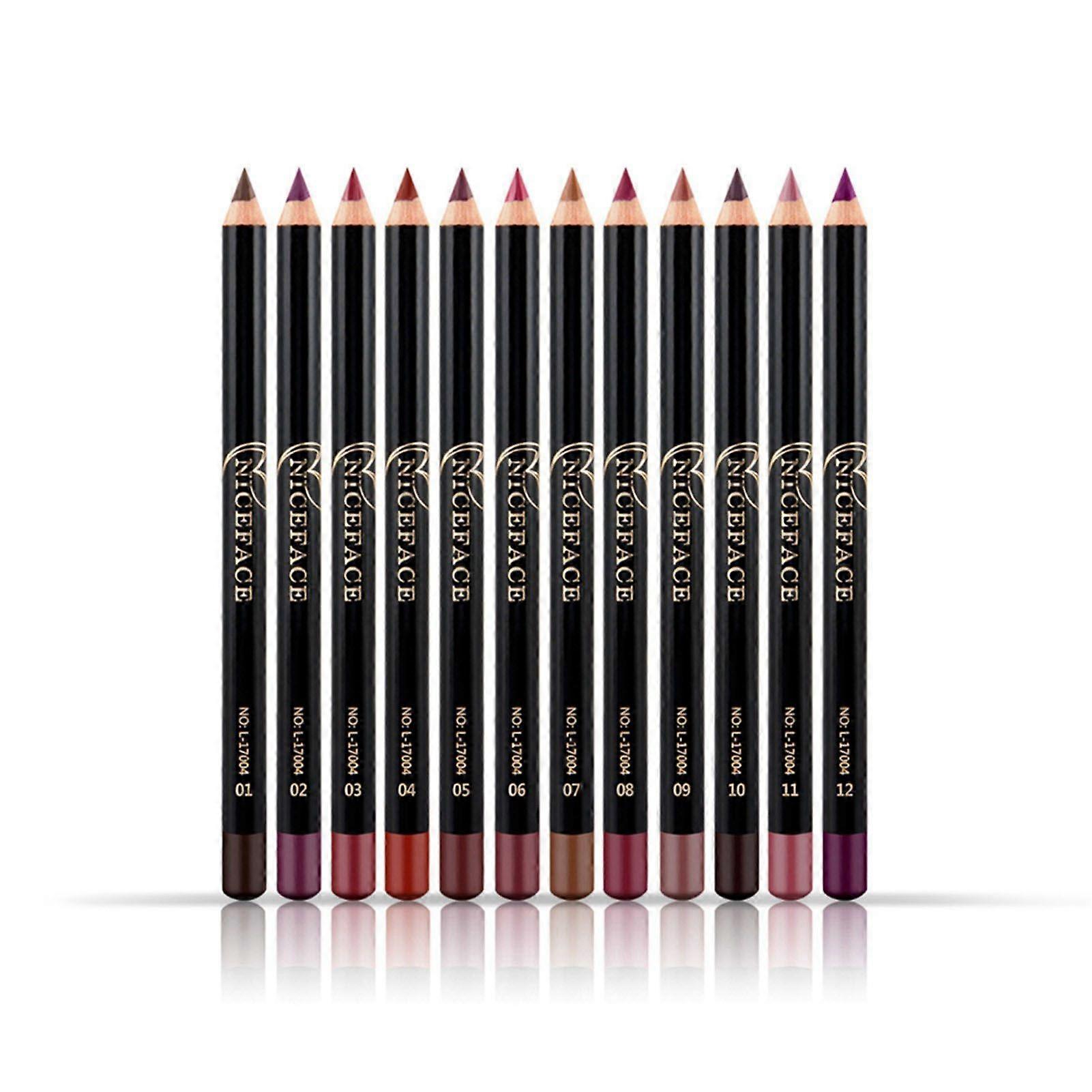 12 stuks set NICEFACE waterdichte langdurige Lip Liner potlood Lipliner Pen make-up cosmetica
