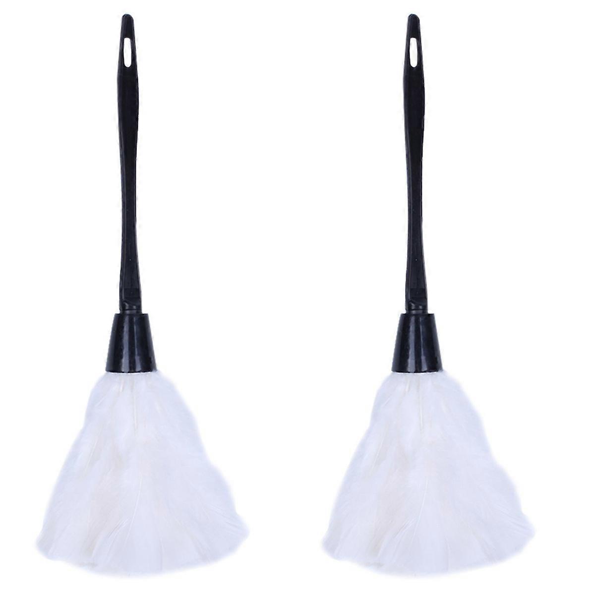 1pc Duster with Black Plastic Handle Cleaning Tool(white)