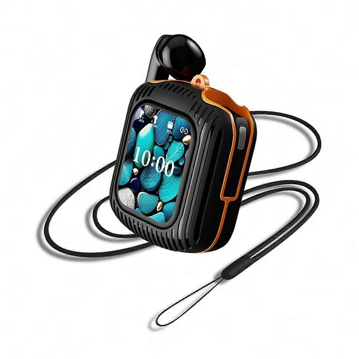 Intelligent wireless touch screen earphones Black orange