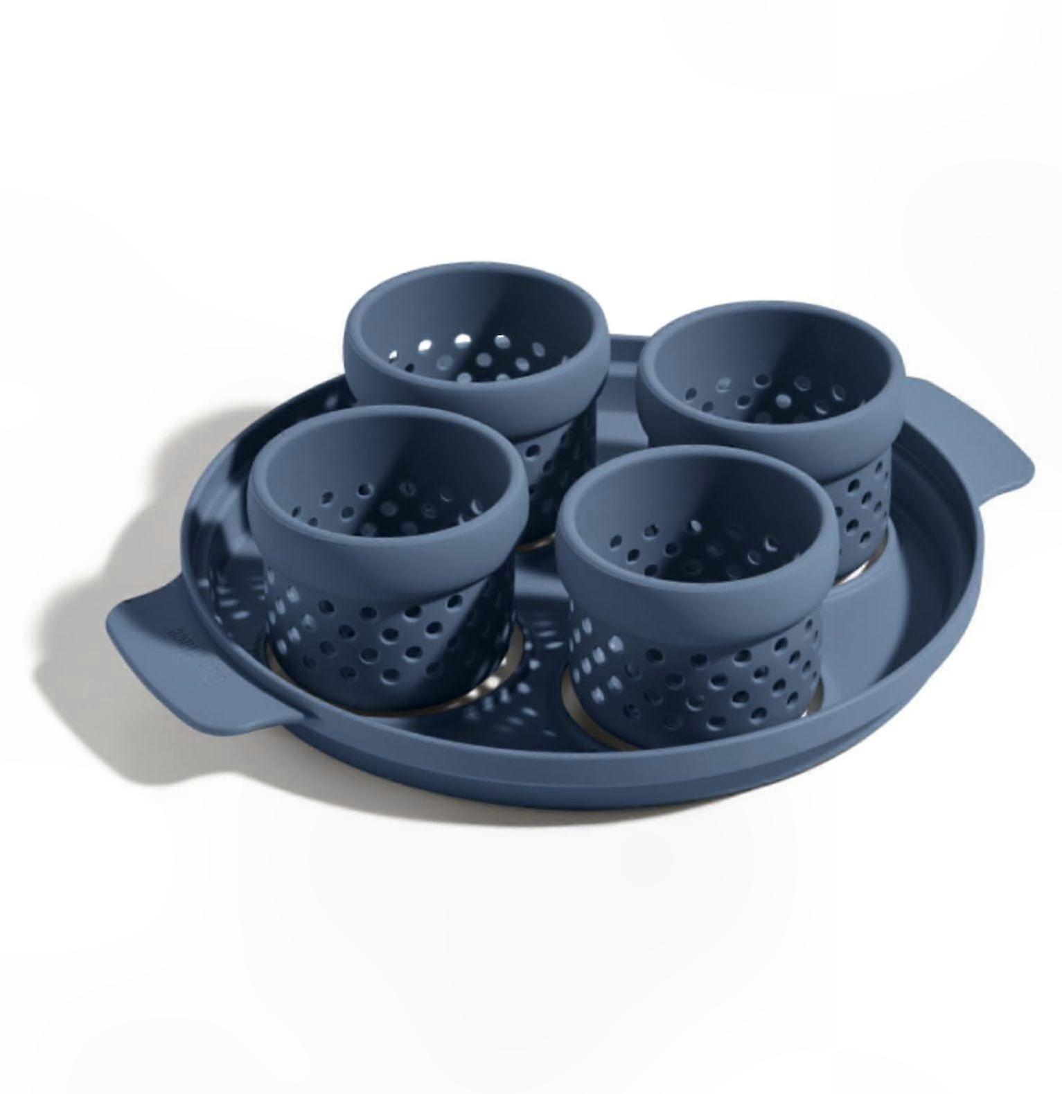 Non-Stick Silicone Egg Cooker | Fits Most Pans | BPA-Free, Dishwasher-Friendly | Blue