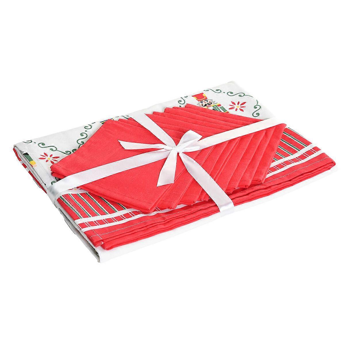Fleckenabweisende geharzte Tischdecke Home ESPRIT Weiß Rot grün Beige (9 Stücke)