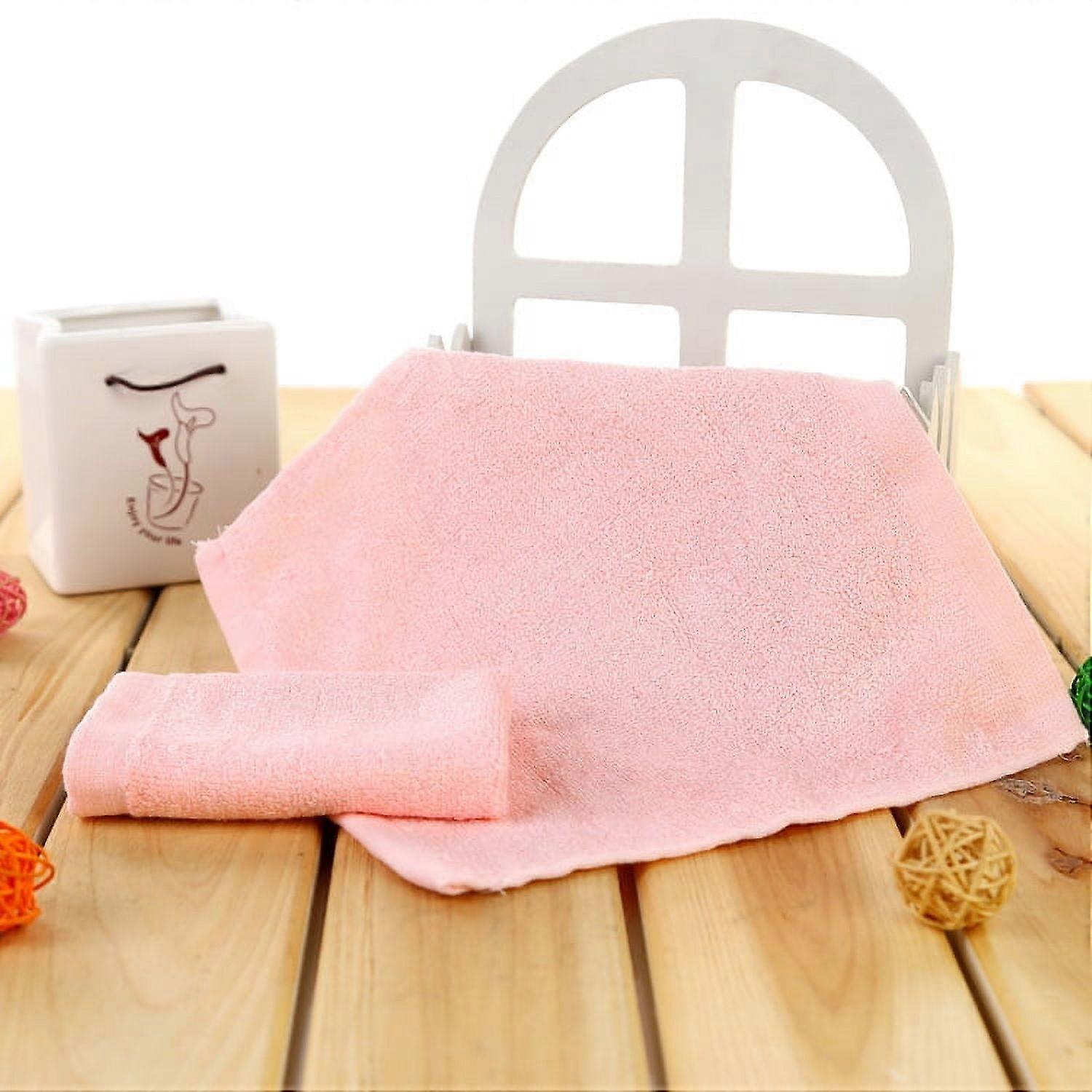6pcs Bamboo Fiber Small Square Towel, Soft & Highly Absorbent Hand Towel for Shower, Pool, Gym, Daily Use 9.84x9.84inch (Pink)
