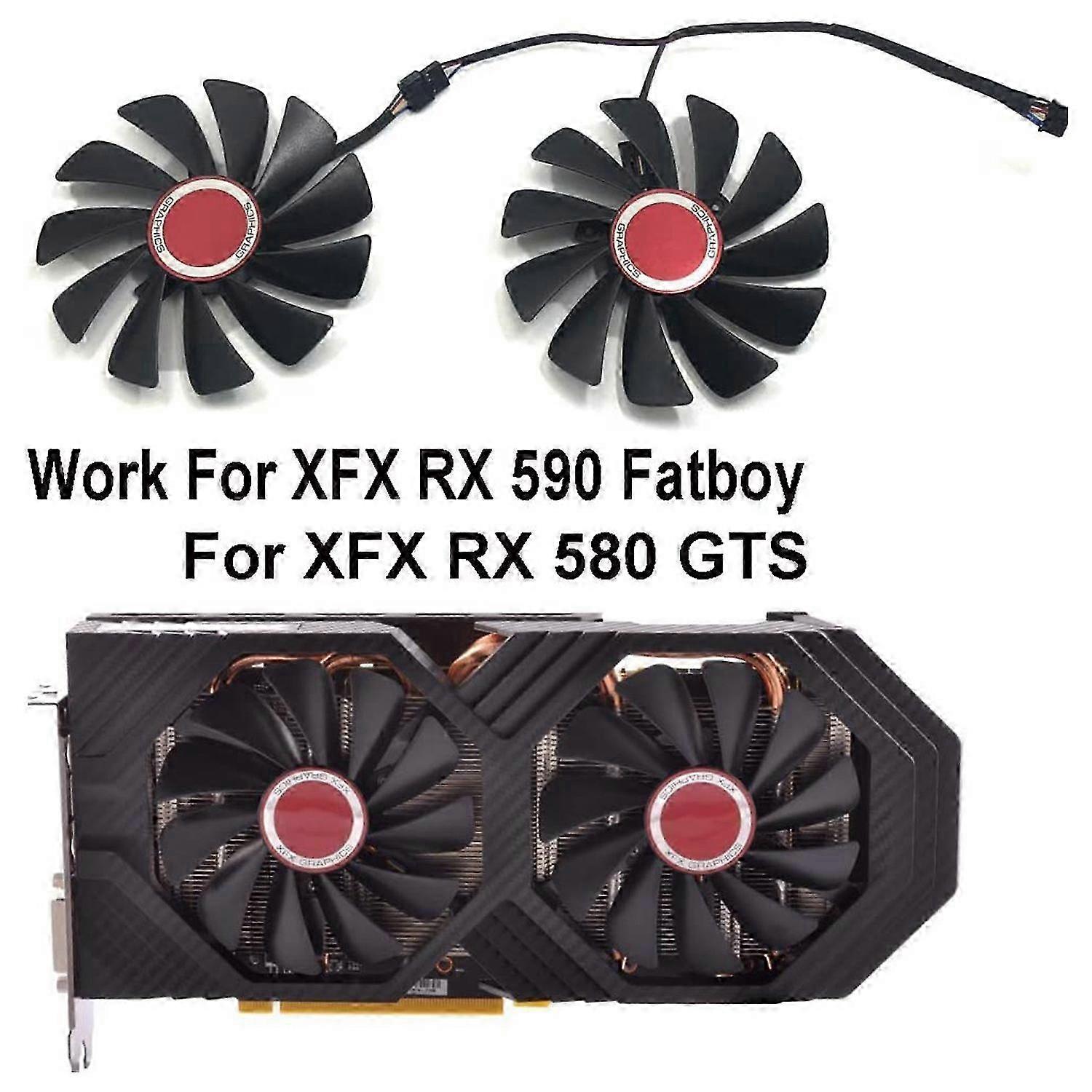 XFX 2PCS 95MM FDC10U12S9-C CF1010U12S Cooler Fan Replace for XFX AMD 25-26