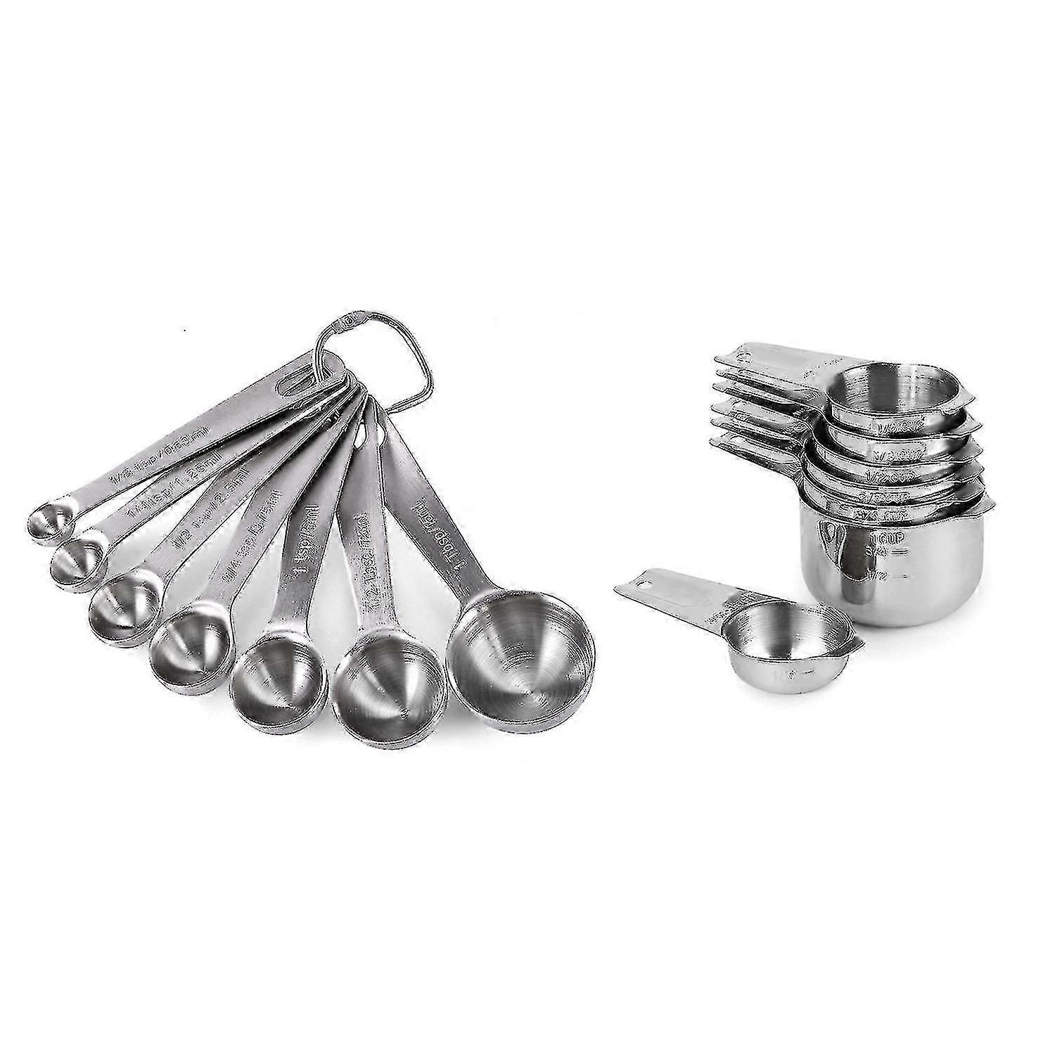 Stainless Steel Measuring Spoons Set Of 7 Stackable Measure