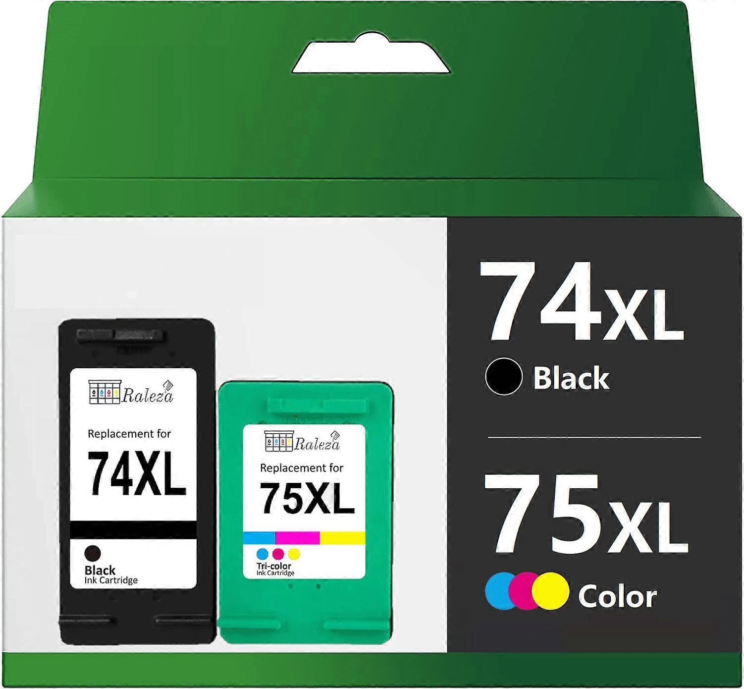 Ink Printer Cartridge for HP PhotoSmart Black & Color 74XL