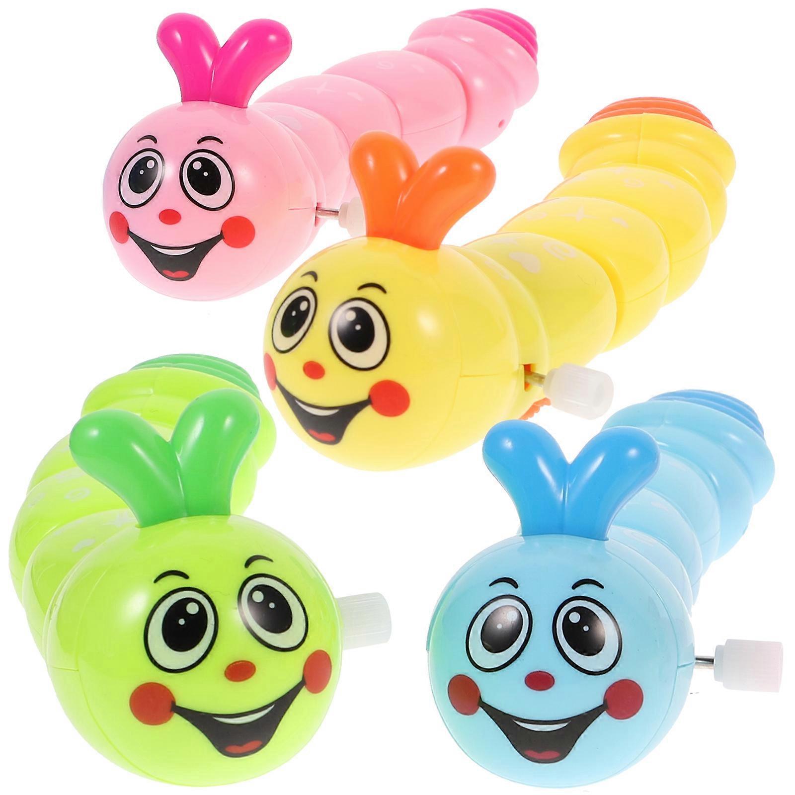 Wind Up Caterpillars For Kids Bright Colors Childhood Entertainment 4Pcs