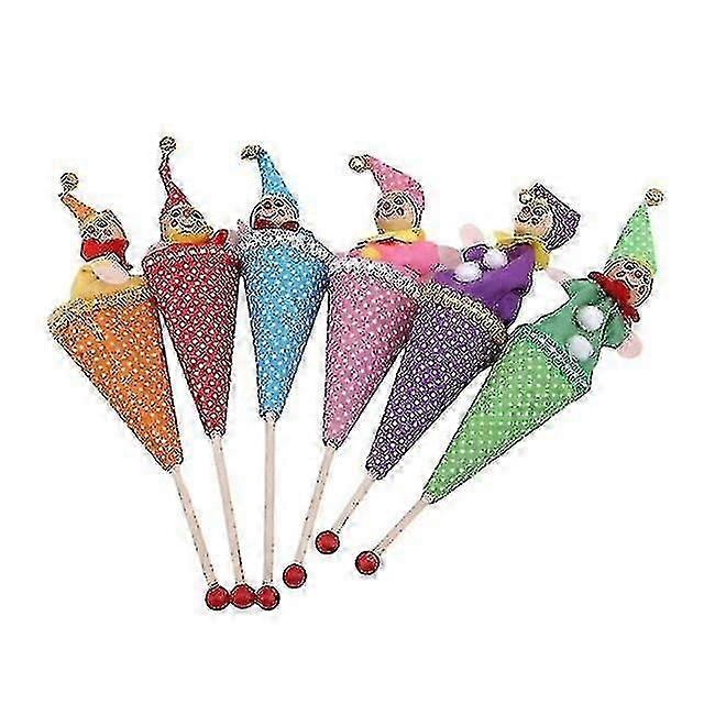 6pcs Retractable Smiling Clown Toy Doll, Funny Telescopic Hide & Seek Play Stick Plush Doll Toy