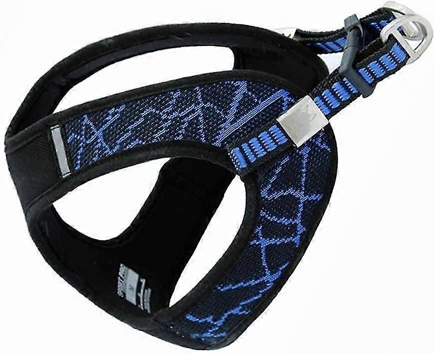 犬のひも犬のペットのハーネスの首輪は大きい中型小さい犬の付属品の犬の導きベルトのストラップの快適なハーネスのベストペット用品(色:青、Siz)