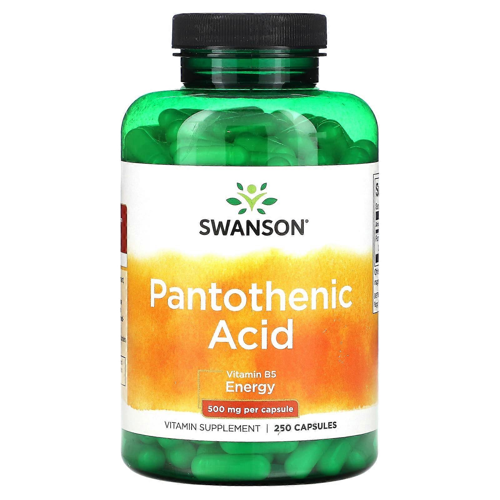 Pantothenic Acid, 500 mg, 250 Capsules