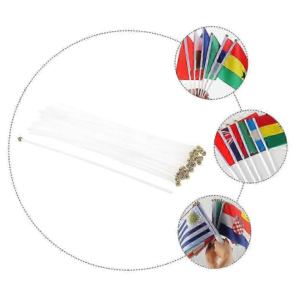 50Pcs Flag Poles Sporting Events Festival Flagpoles Smooth Flagpoles for Handheld Flag