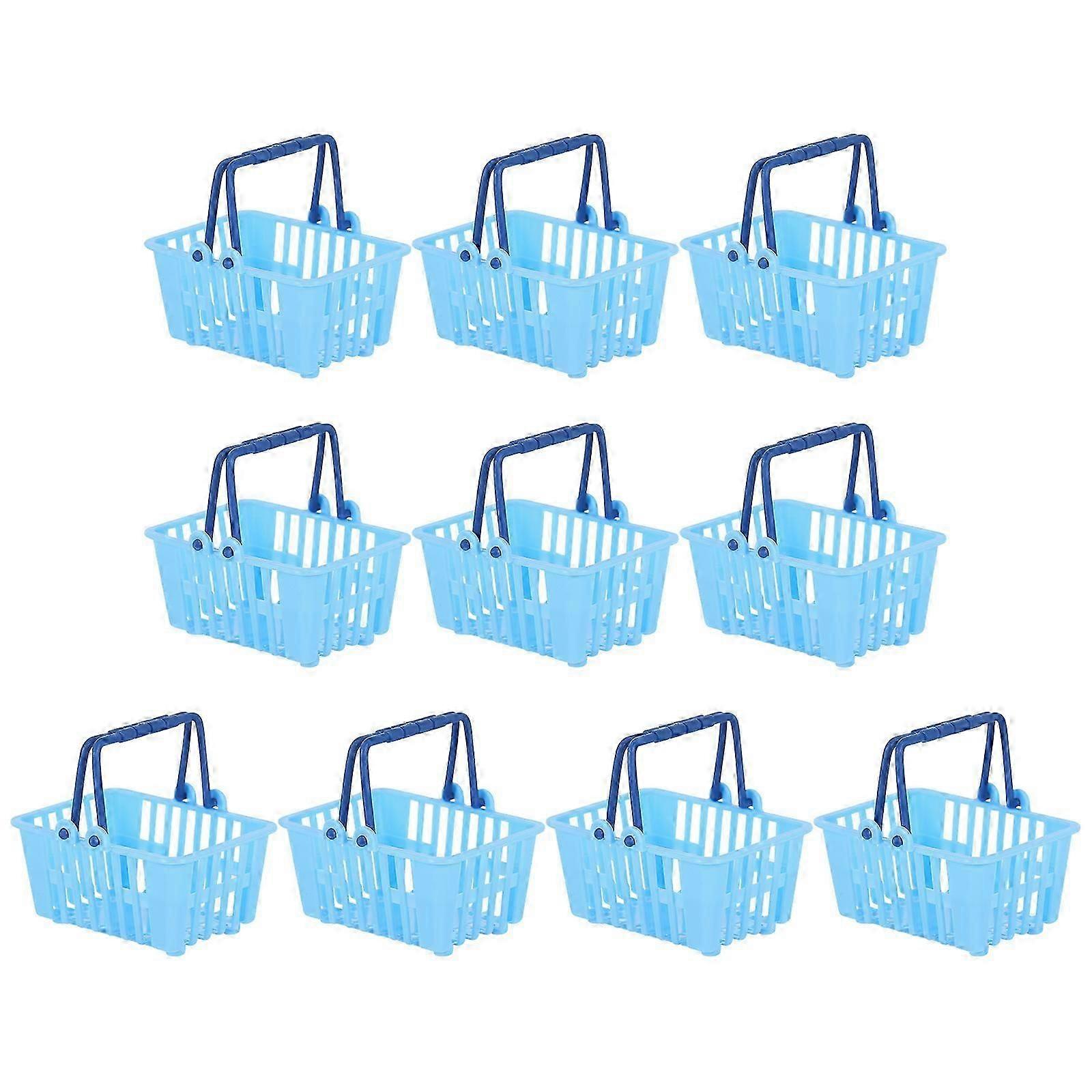 10 stk. mini supermarkedkurv mini diverse oppbevaringskurv mini huspynt
