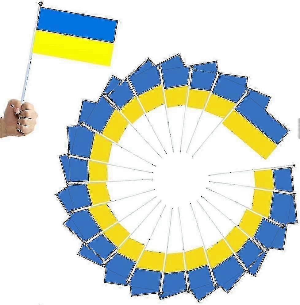 Ukraine Hand Held Flags 100pcs Bulk for Events Support