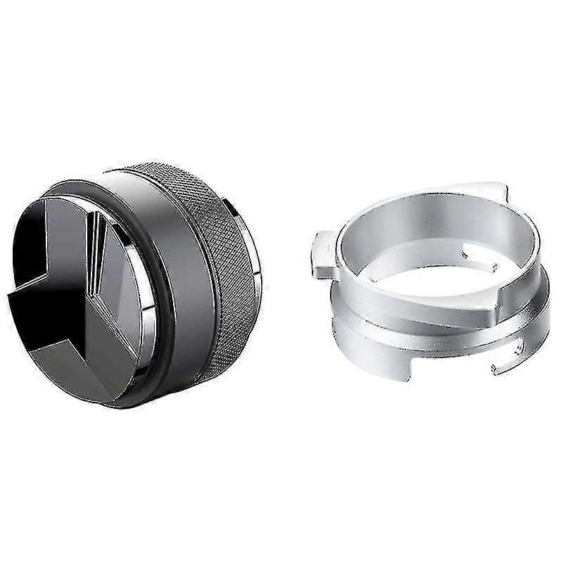 Coffee Powder Ring,53mm Espresso Dosing Funnel Universal Silver