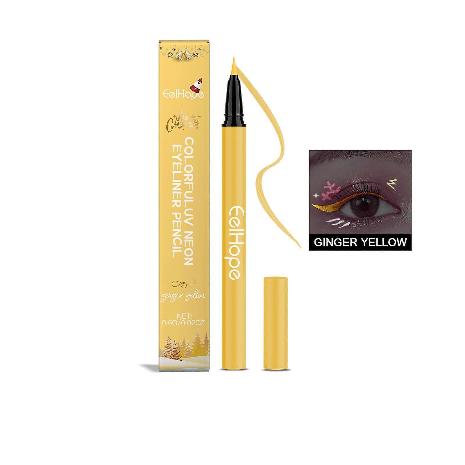 Eelhope 8-Color Halloween Neon Uv Liquid Eyeliner (Turmeric) Dries Quickly, Lasts Long And Does Not Easily Smudge Eye Makeup