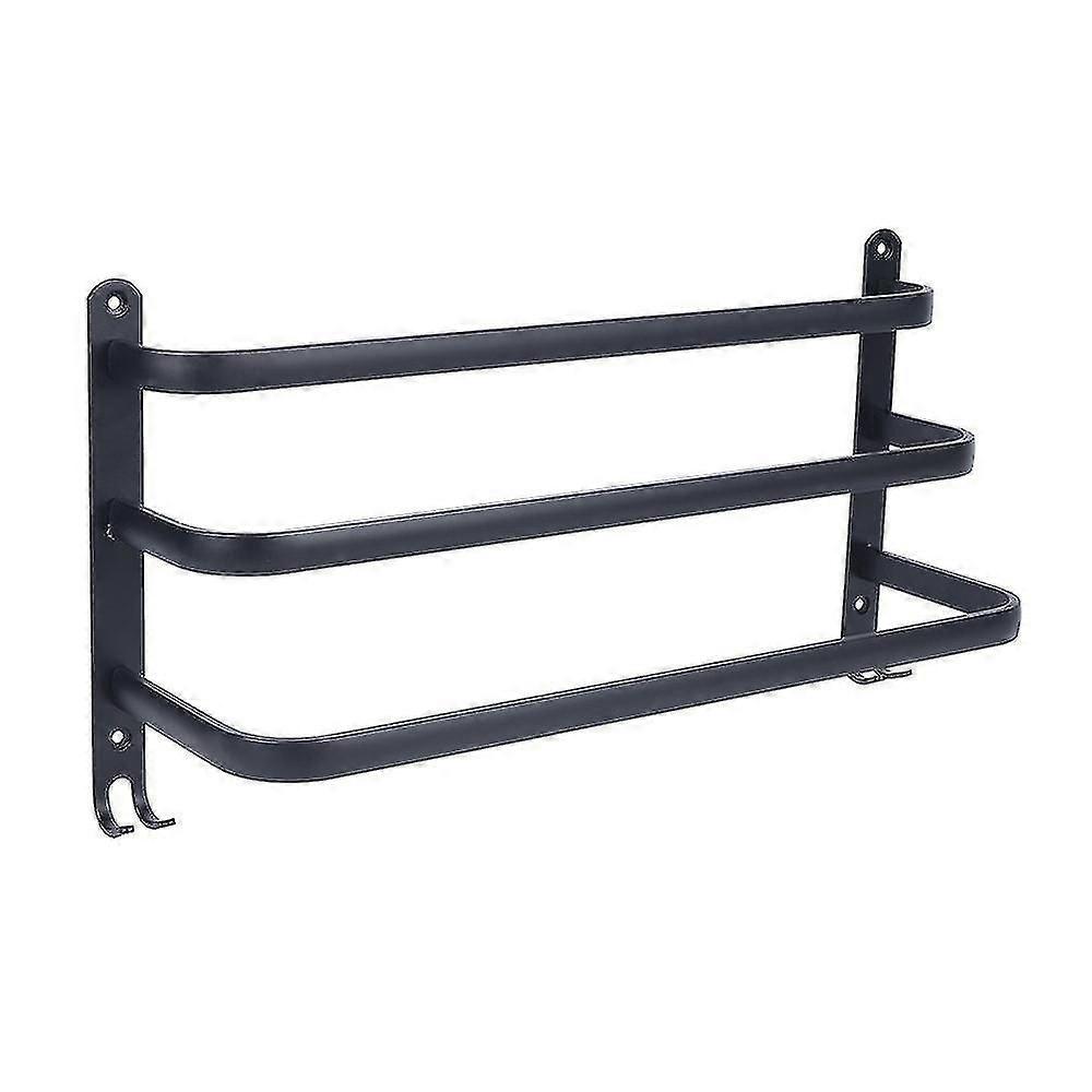 Towel Holder Wall Bathroom Shelf With Hooks