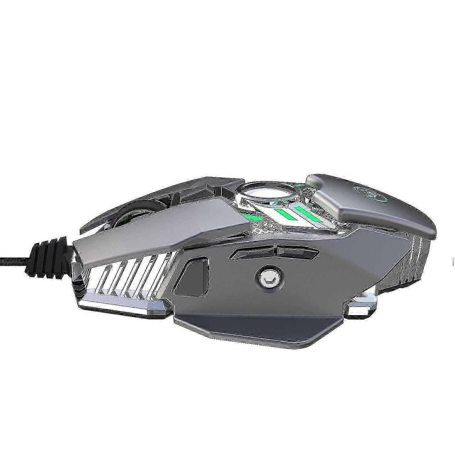 25-26 Mechanical Gaming Mouse 7-button Programmable Wired Mouse with Cool Lights