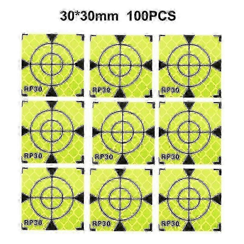 100pcs Reflector Sheet Reflective Tape Target Total Station Reflector Target Reflective Sticker Reflecto Target 20/30/40/50/60mm