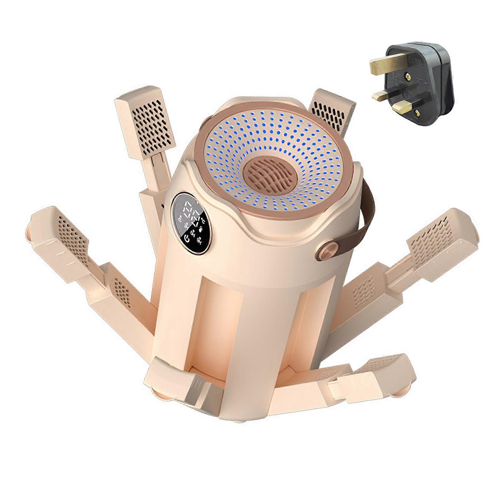 Rapid Drying Electric Boot Dryer with Foldable Design Heating Machine 6 Prong for Shoes and Boot Travel and Home Use  White Color