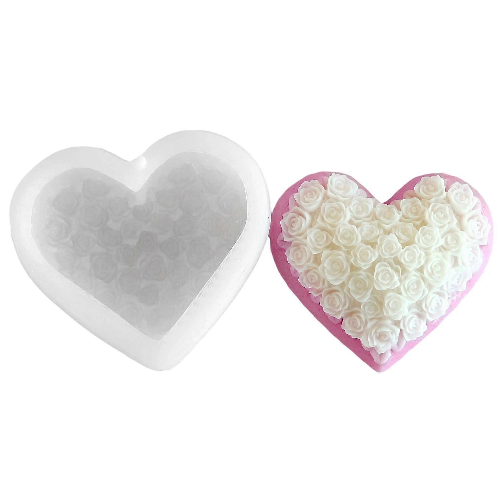 Sturdy Silicone Braideds Heart Mould Multipurpose For Candle Soaps Chocolates Hobbies Multicolor