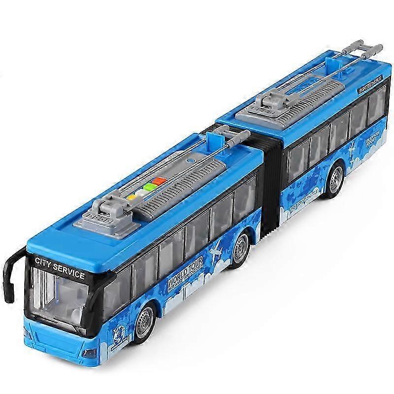 High-quality lengthened double-section large drop-resistant bus childrens baby simulation inertial bus model toy