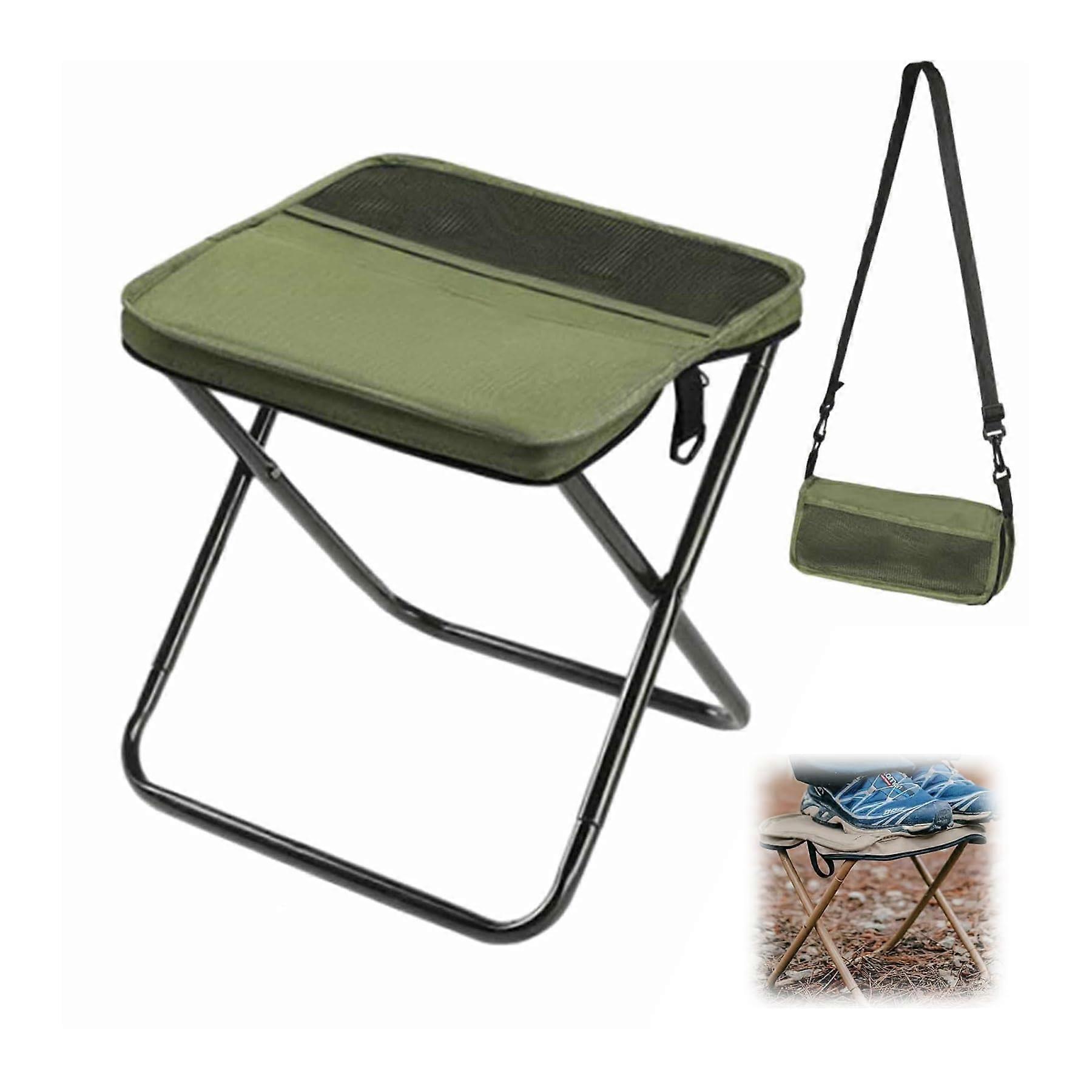 Portable Stool for Mountaineering and Hiking 2025 Model Lightweight Foldable With Carrying Bag Greem Small