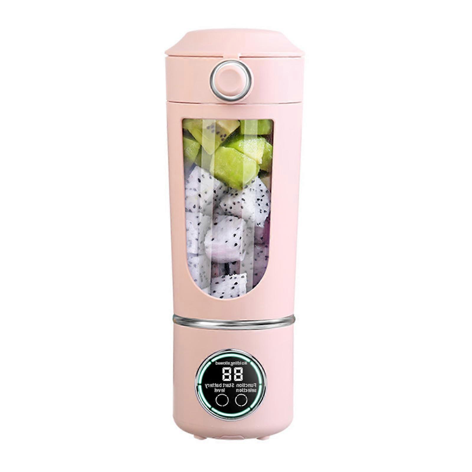 Portable USB Rechargeable Juicer Pink 700ml Capacity Smoothie Maker For Travel And Office Use