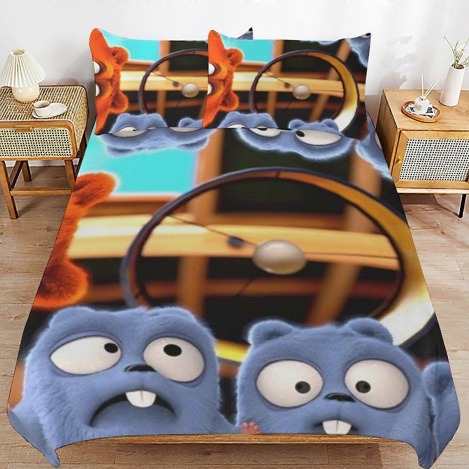 q199 Grizzly and the Lemmings Practical Sleep Layer Strong Threads Functional Structure Soft Comfort Duvet Cover Sets Pick d199