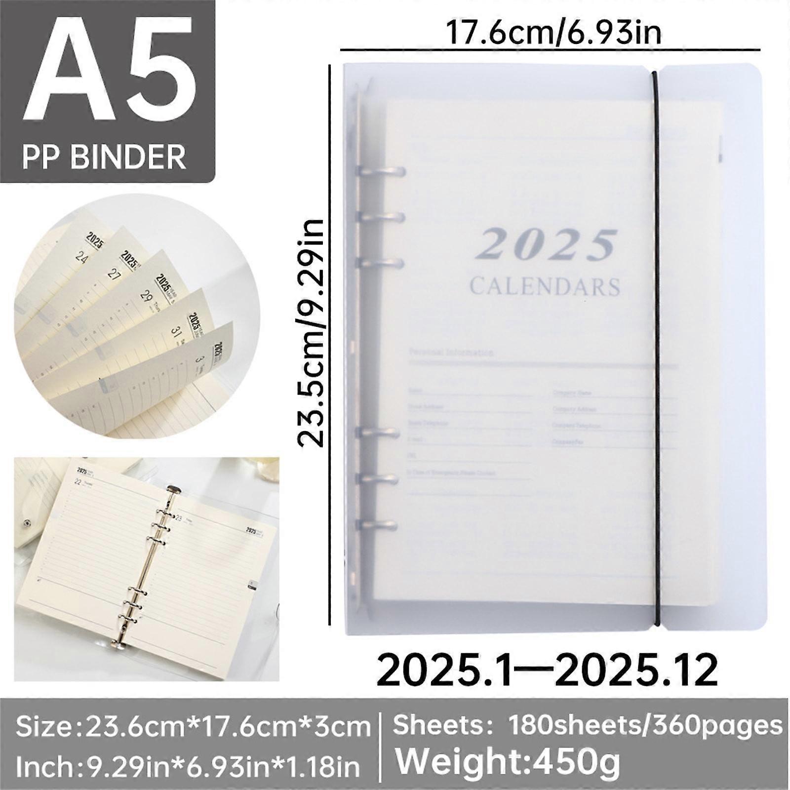 2025 Schedule Notepad Inside Page A5 Efficiency Manual Planning Notebooks