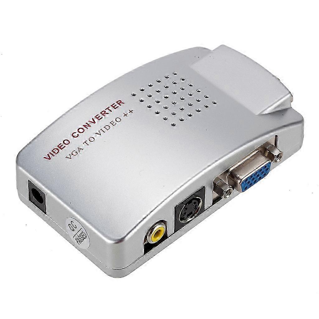 Universal NTSC PAL VGA to TV AV RCA Signal Adapter Converter Video Switch Box Composite for Computer Laptop PC