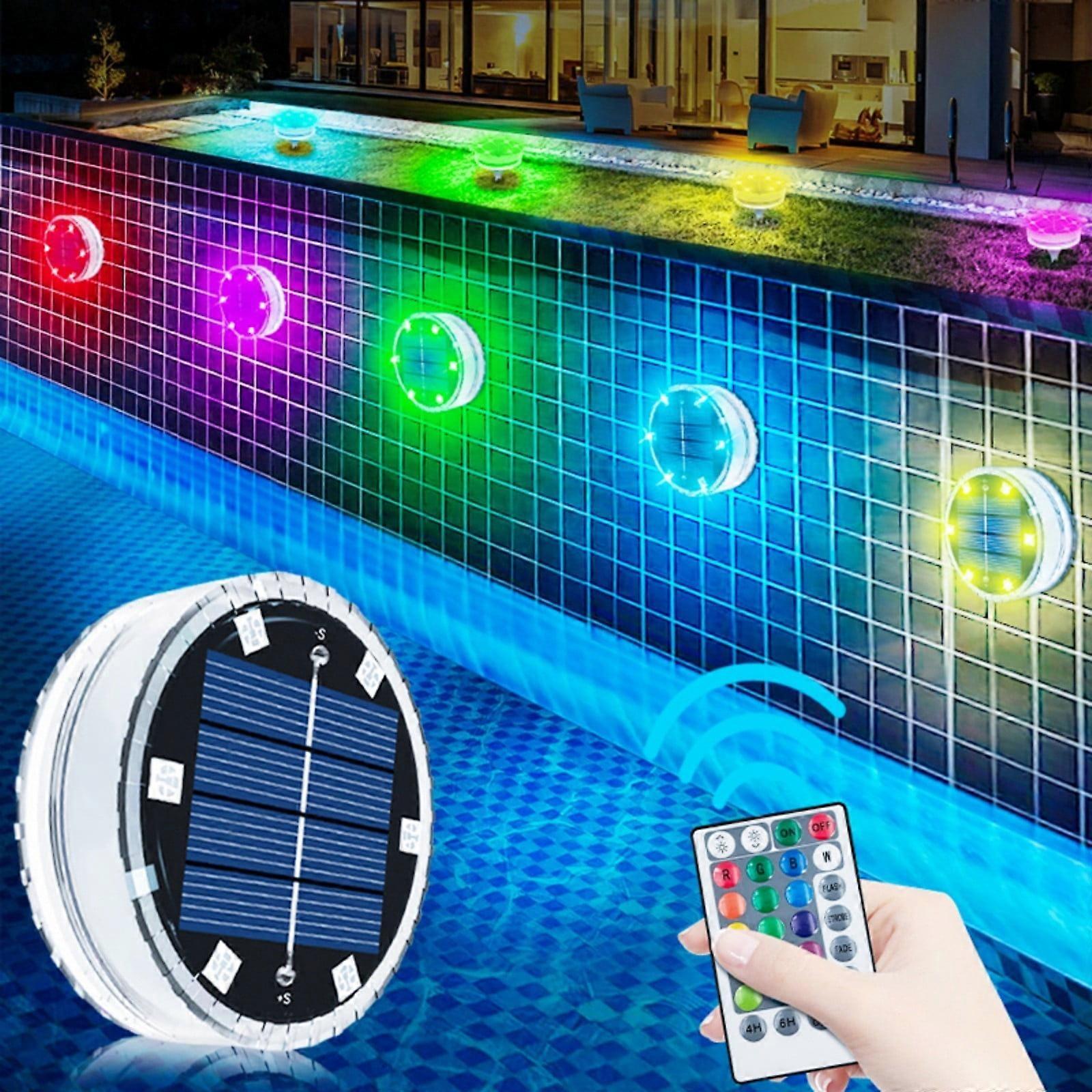 VBVC Solar Submersible Led Light with Suction Cups and Magnets Ip68 Floating Pool Lights for Swimming Pool Aquarium Lights