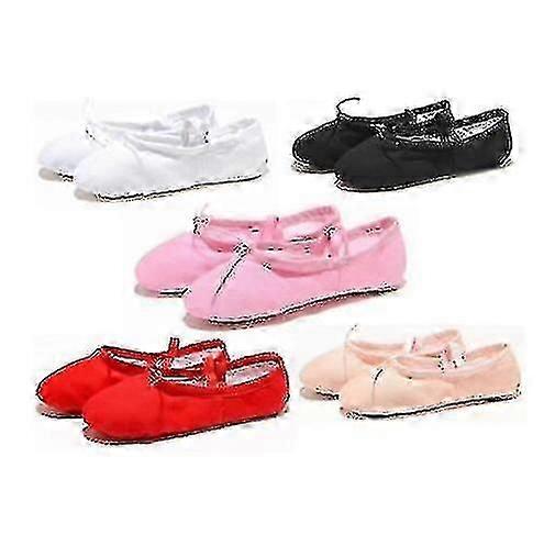 Sapatilhas de balé de lona, sapatilhas de ginástica e ioga com sola plana para meninas e mulheres.