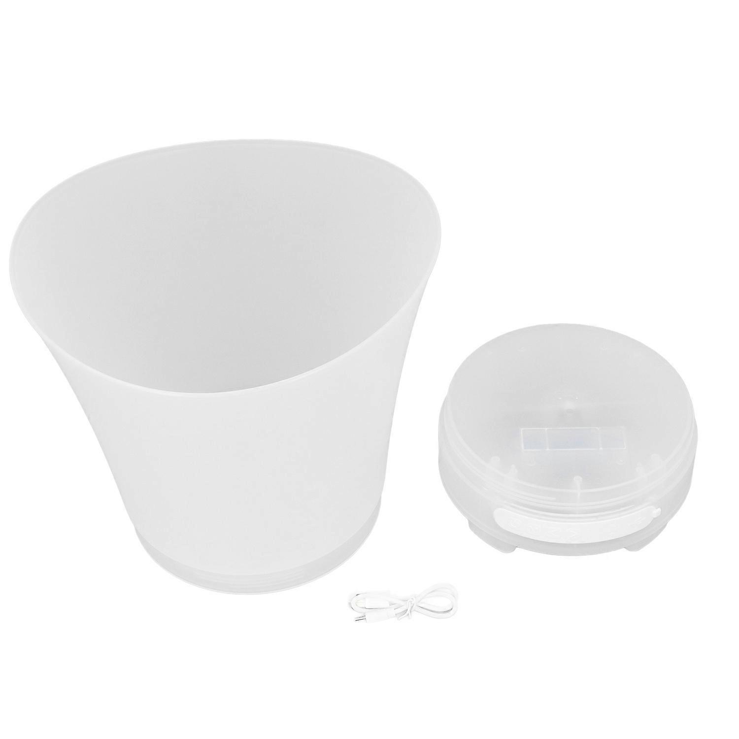 LED Ice Bucket 7L Large Capacity 4 Light Modes Colorful Wine Ice Beer Bucket with Bluetooth Speaker