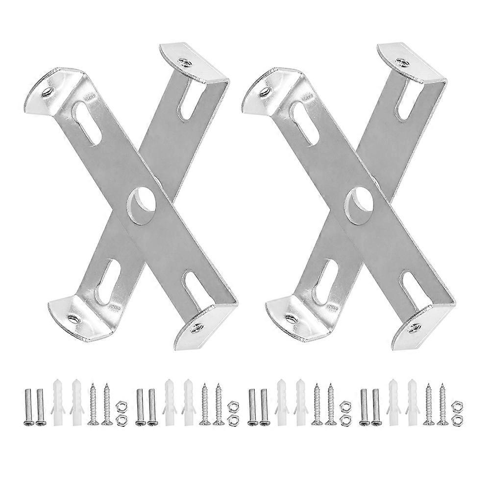 Lamp Ceiling Light Plate Mounting Bracket 4Sets Silver Metal Fixture